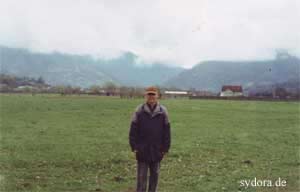 Peter Rauch in Velykyi Bychkiv, Ansicht der Karpaten 